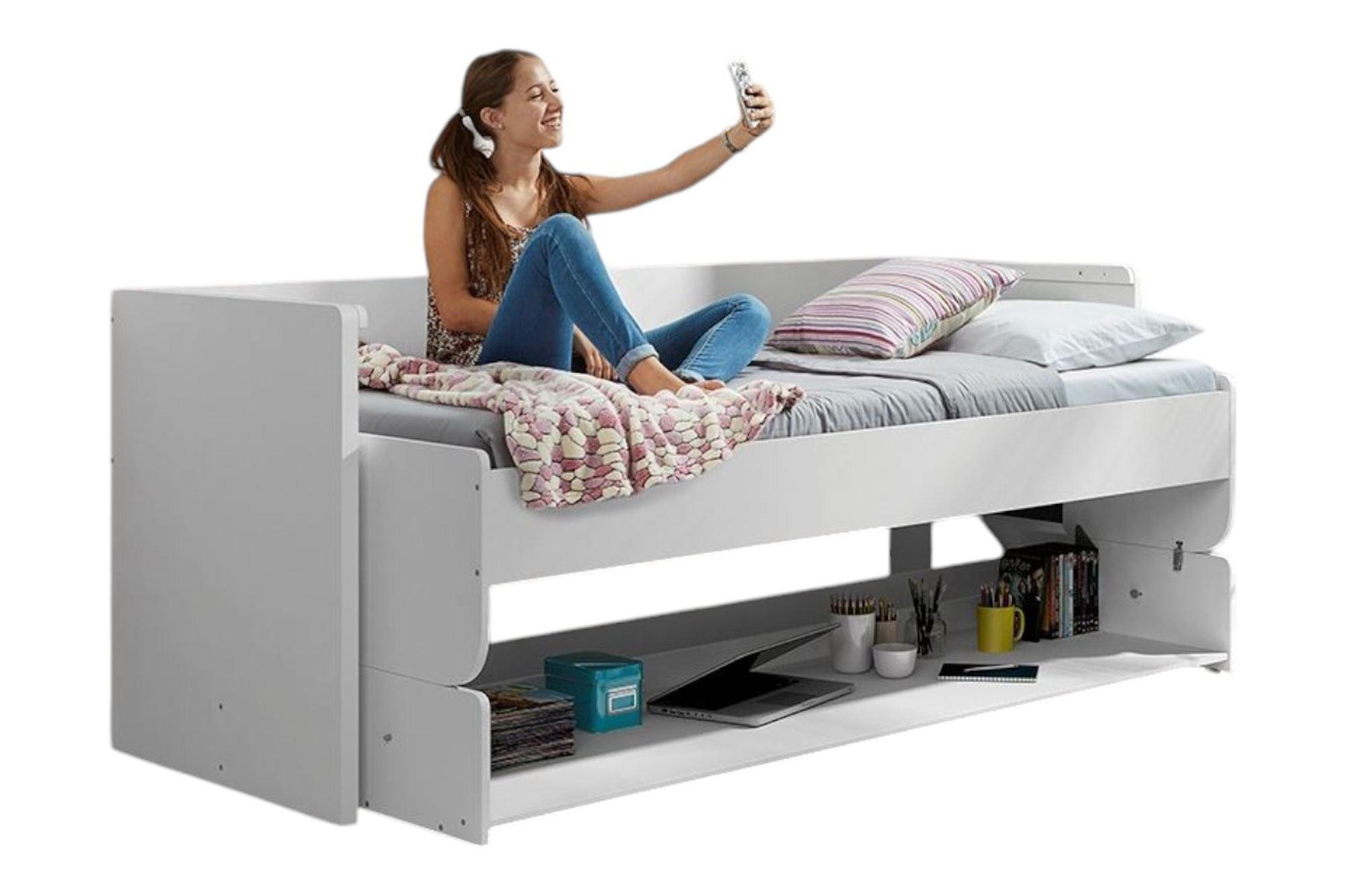 FUNKTIONSBETT Kassandra 217x148x110 aus Holzwerkstoff in Weiß - Weiß, Holzwerkstoff (90/200cm) - 58aufmkessel