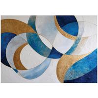 FOTOTAPETE Art Deco Abstrakt Blau 350x250 cm - Multicolor, Papier (350/250cm) - Wallarena