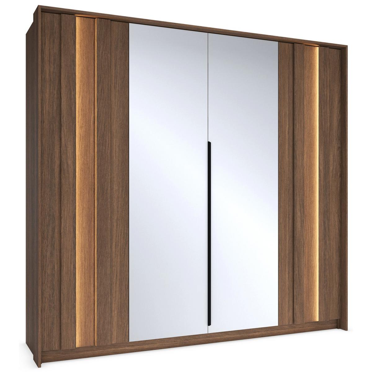 KLEIDERSCHRANK Amaro 223 cm - Eichefarben/Schwarz, Holzwerkstoff/Metall (223.2/210/59.6cm) - Selsey