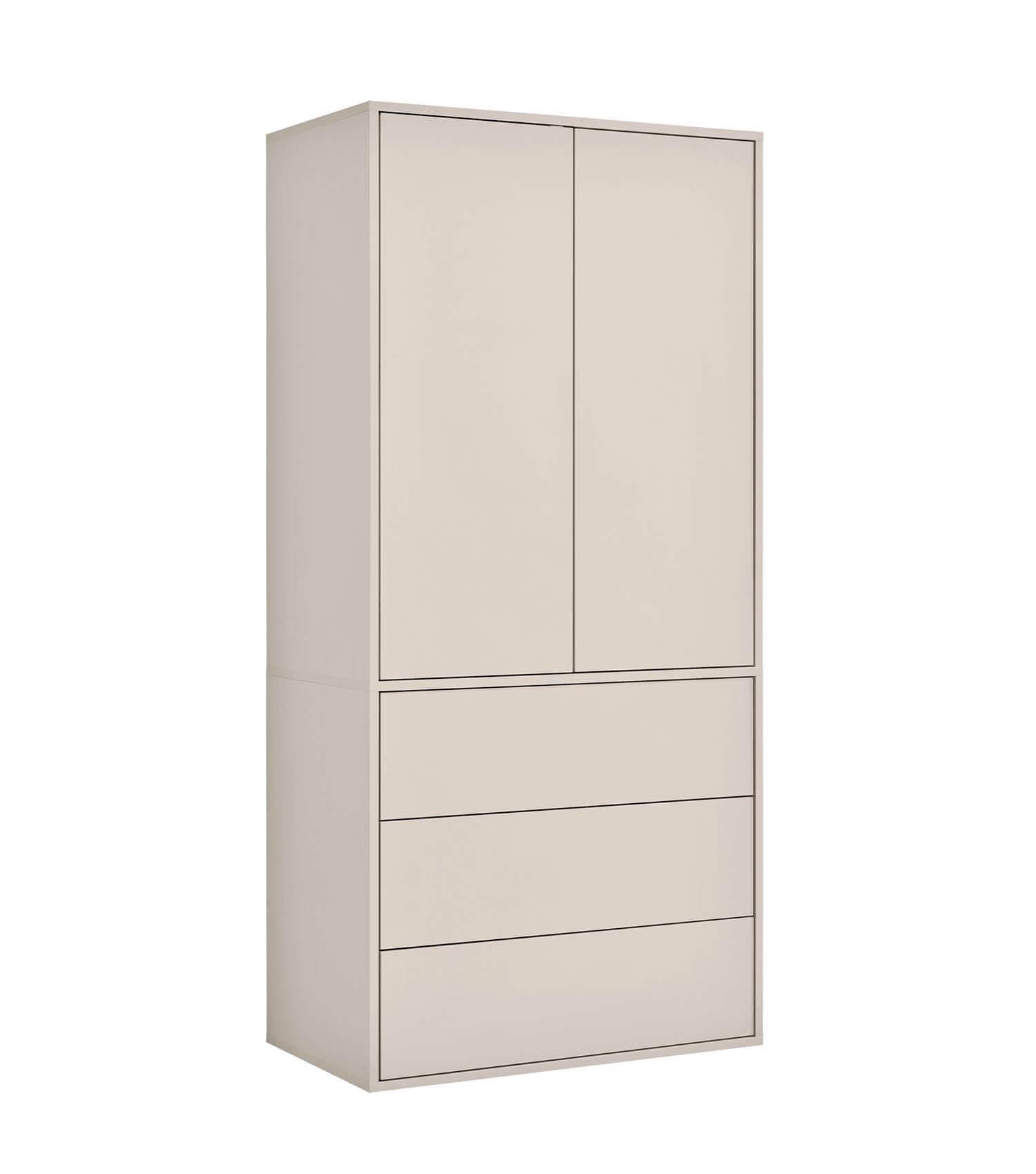 KLEIDERSCHRANK Robe - Beige, Holzwerkstoff (90/197/58cm) - Mokebo