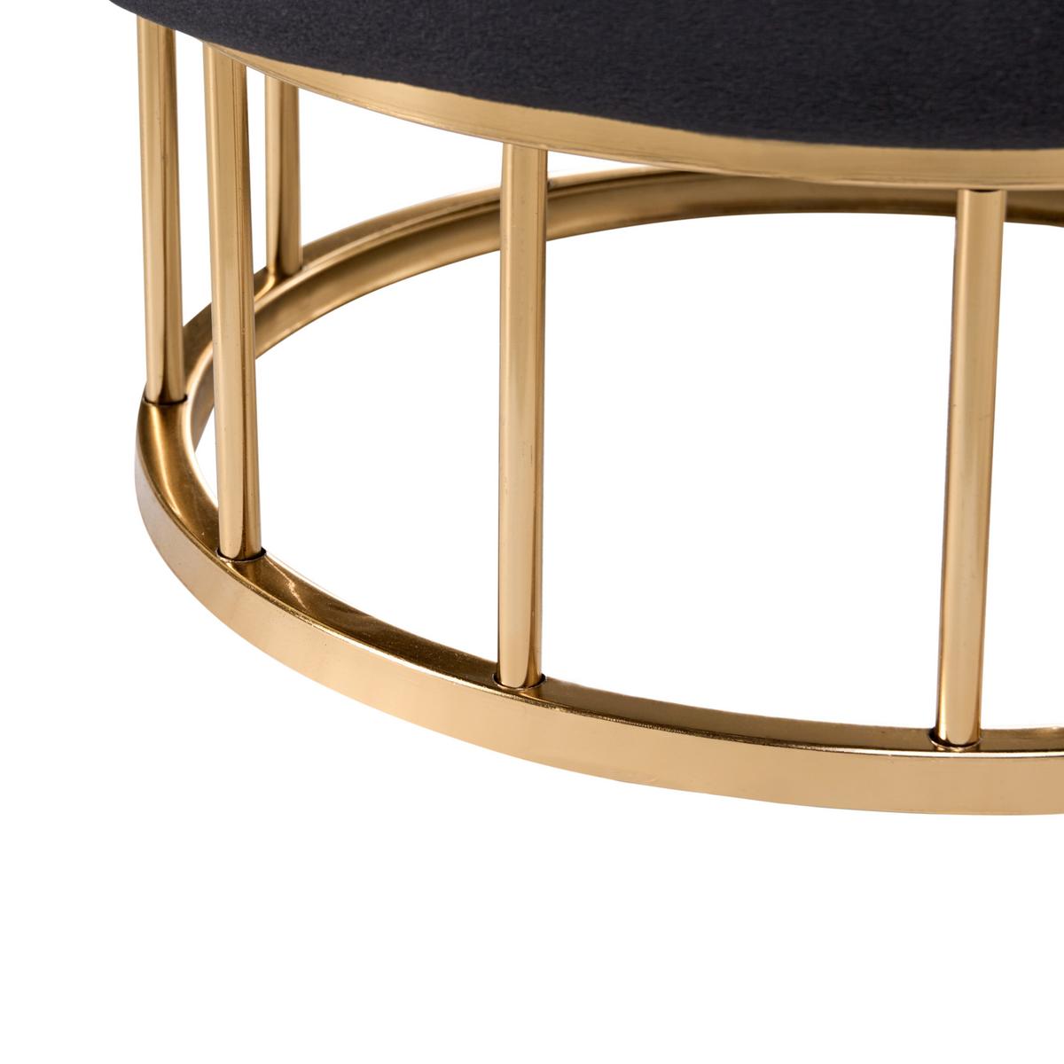 POUF Schwarz Elgin - Goldfarben/Schwarz, Textil (37/42/37cm) - Beliani