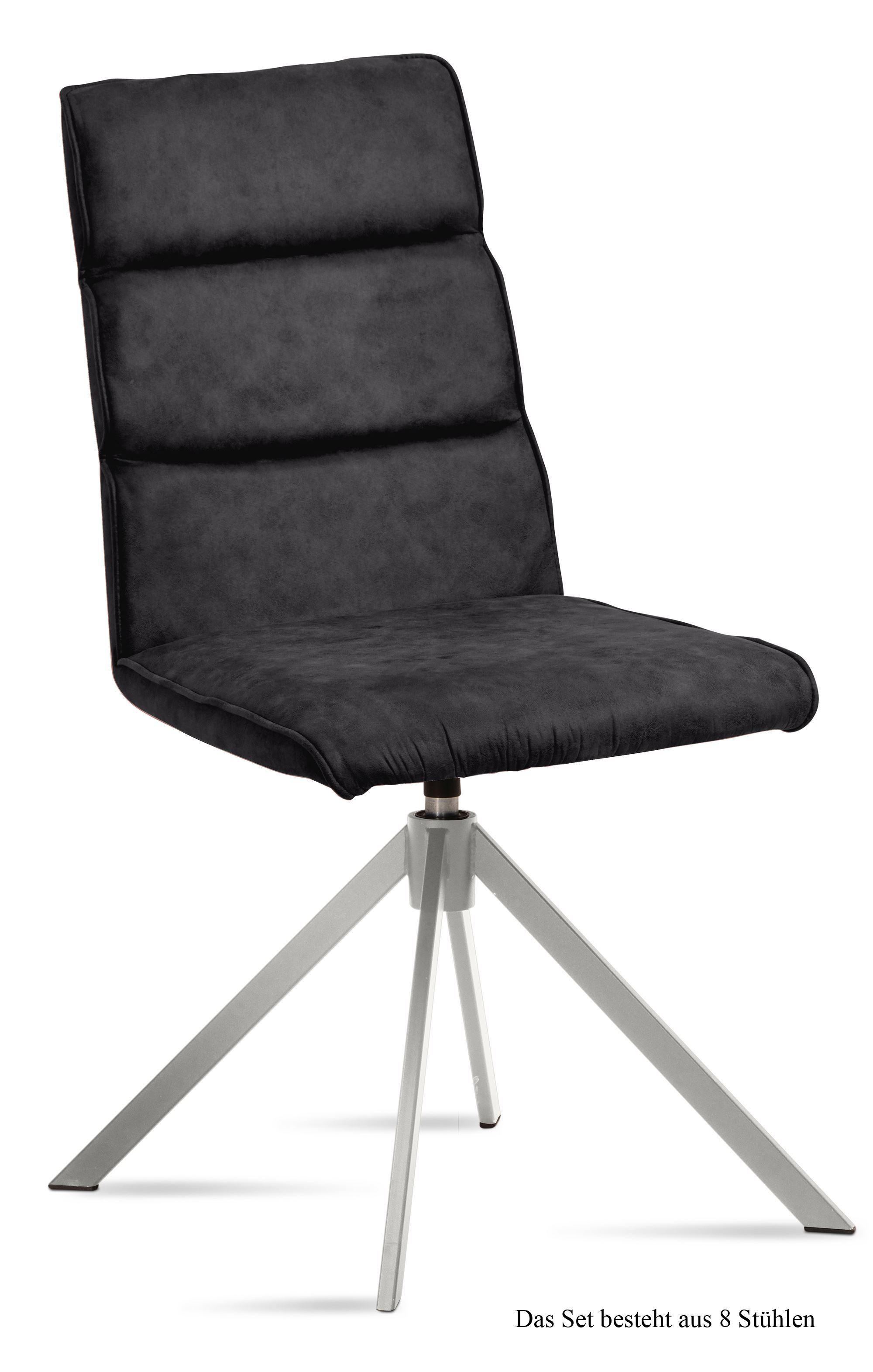 ESSZIMMERSTUHL drehbar (8er-Set) Dulcea 47x92x60 Edelstahl/Anthrazit - Edelstahlfarben/Anthrazit, Kunststoff (60/92/47cm) - 58aufmkessel