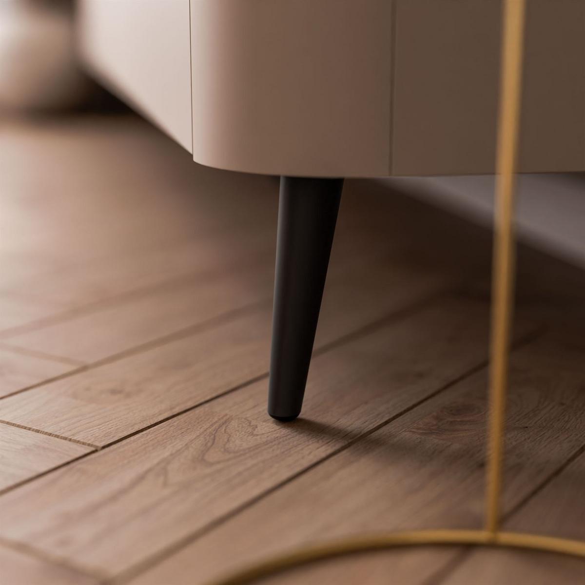TV-SCHRANK CELESTE PUSH OPEN mit Beleuchtung auf Schräge schwarze Füßen - Kaschmir, Holzwerkstoff (200/46.5/40cm) - Lookway