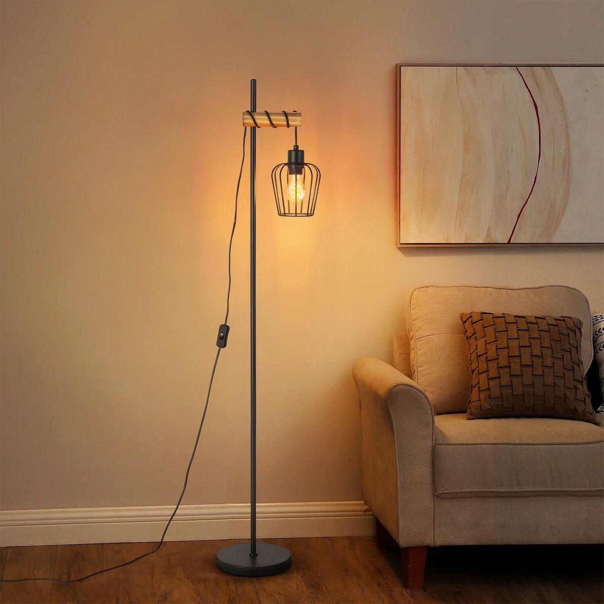 STEHLAMPE CARL Ⅲ 22/22/140 cm - Schwarz, Metall (22/22/140cm) - Nettlife