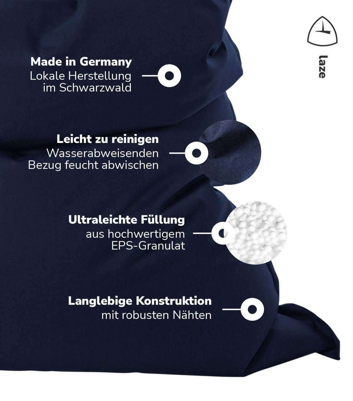 OUTDOOR SITZSACK XXL Der Große - Dunkelblau, Textil (130/170/20cm) - Mokebo