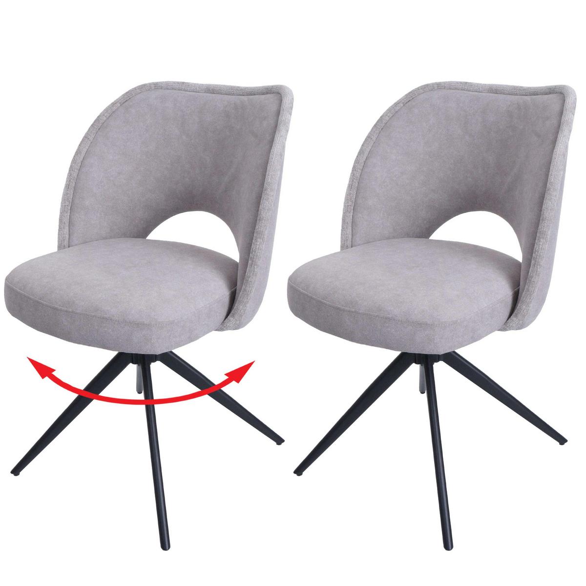 ESSZIMMERSTUHL Hellgrau 2er-Set - Hellgrau, Textil (54/84/60cm) - MCW