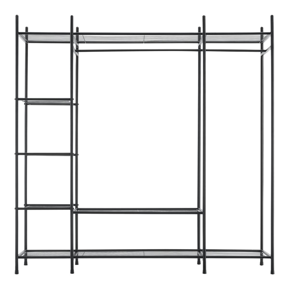 GARDEROBENSTÄNDER - Schwarz, Metall (150/150/40cm) - [en.casa]
