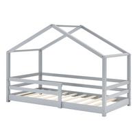 HAUSBETT Knätten - Hellgrau, Holz (90/200cm) - [en.casa]