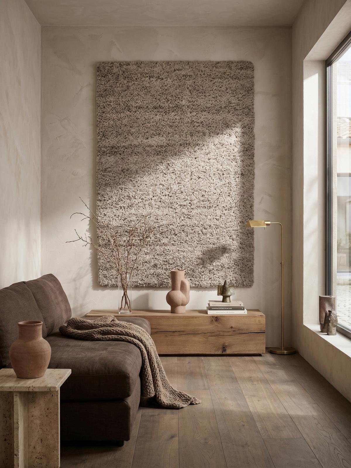 HOCHFLORTEPPICH RHEIN, einfarbig, aus Polypropylen, Beige, 60 x 110 cm - Beige, Textil (110/60cm) - KADIMA DESIGN
