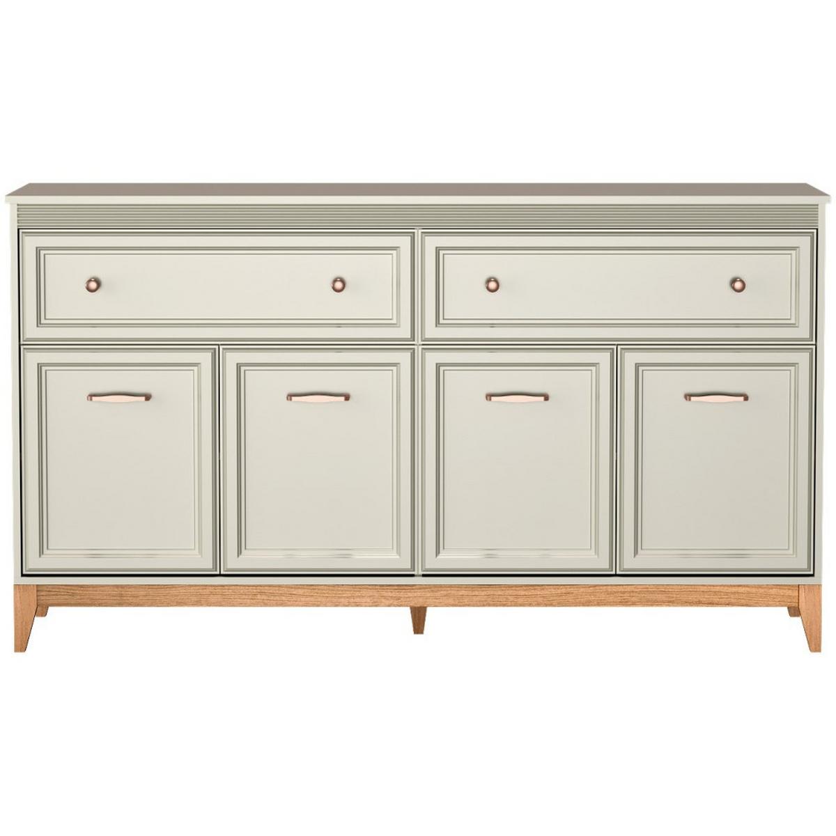 KOMMODE Charlott mit 2 Schubladen und 4 Türen - Kaschmir/Eichefarben, Holz/Holzwerkstoff (179/100/40.5cm) - Beautysofa