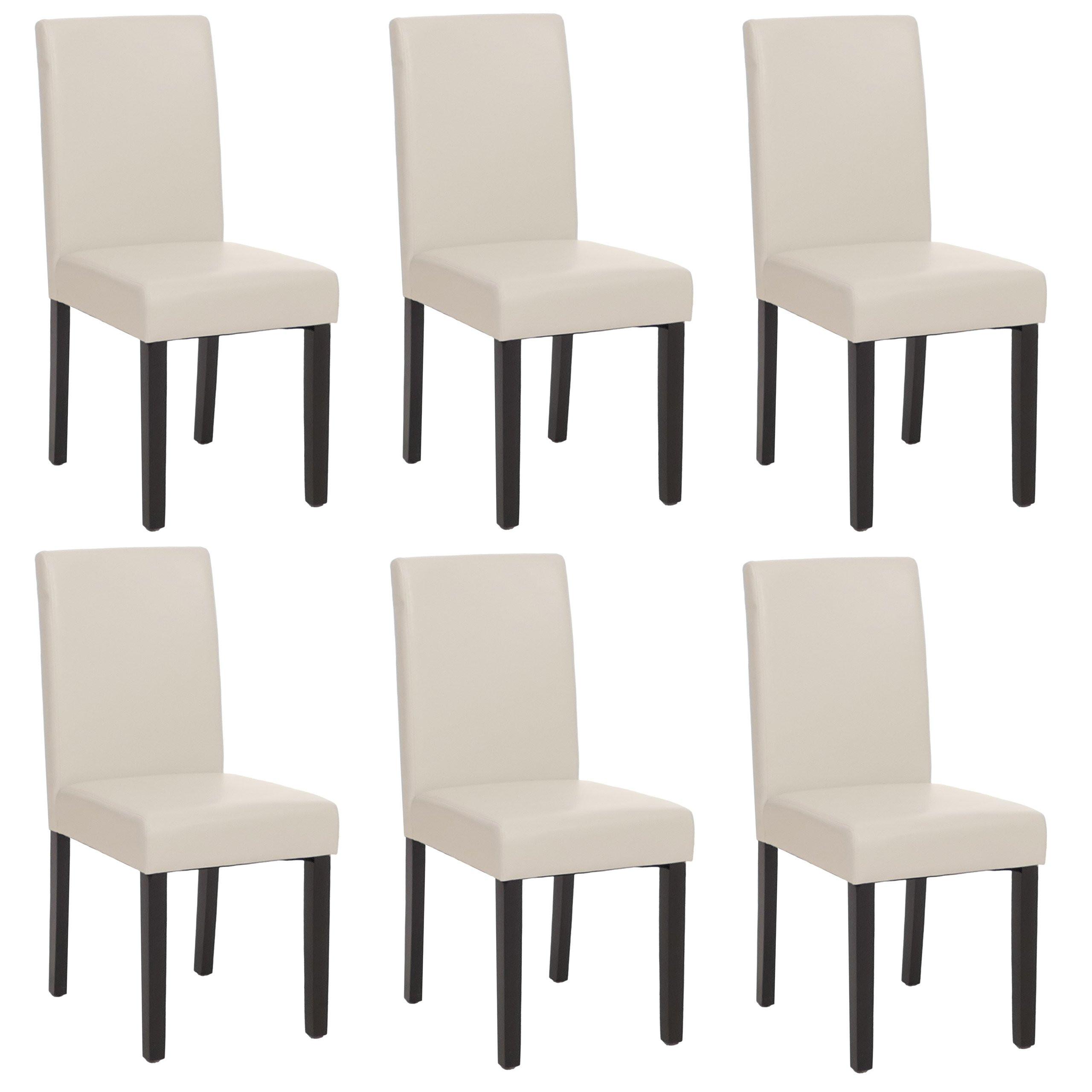 ESSZIMMERSTUHL Weiß, Dunkelbraun 6er-Set - Dunkelbraun/Weiß, Textil (43/90/56cm) - MCW