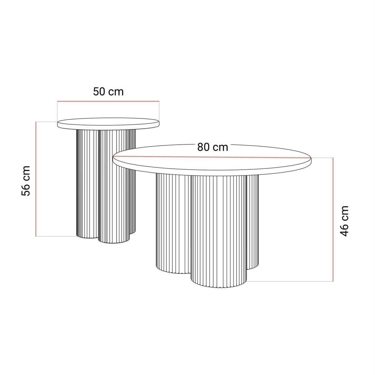 COUCHTISCH Set CANYON 2in1 - Nussbaumfarben, Holzwerkstoff (80/80/46cm) - Lookway