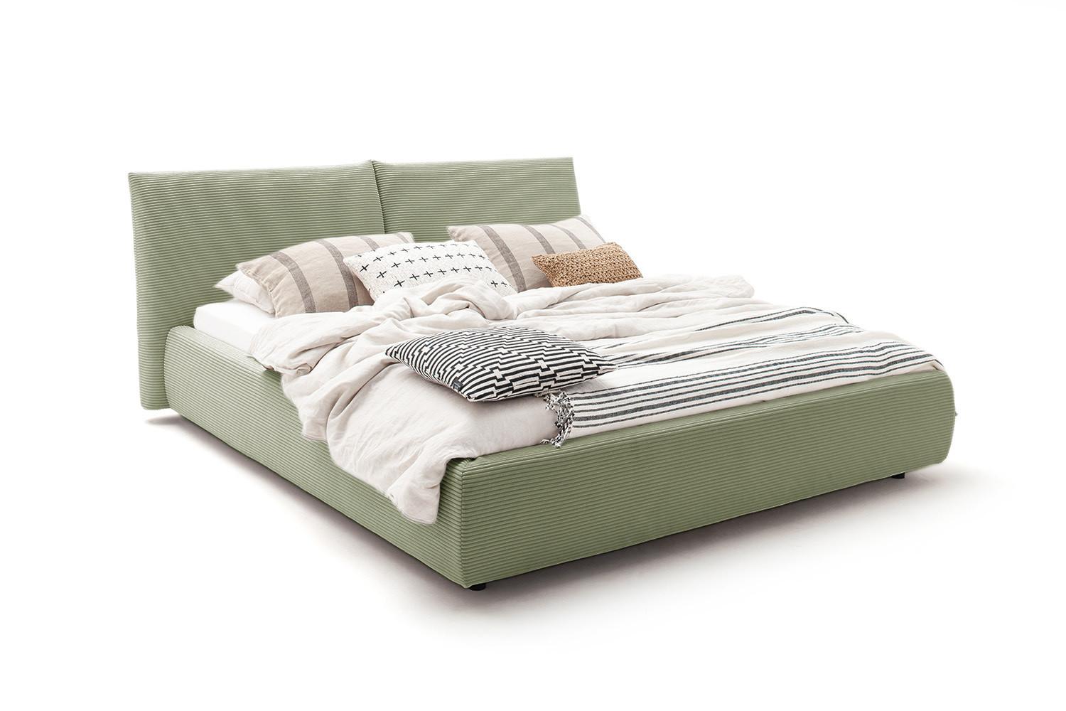 POLSTERBETT HENRY Grün Cord - Olivgrün/Grün, Textil (140/200cm) - KAWOLA
