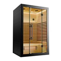 INFRAROTKABINE Trondheim120 Schwarz mit Dual-Technologie & Hemlockholz - Schwarz, Holz (105/190/120cm) - Artsauna