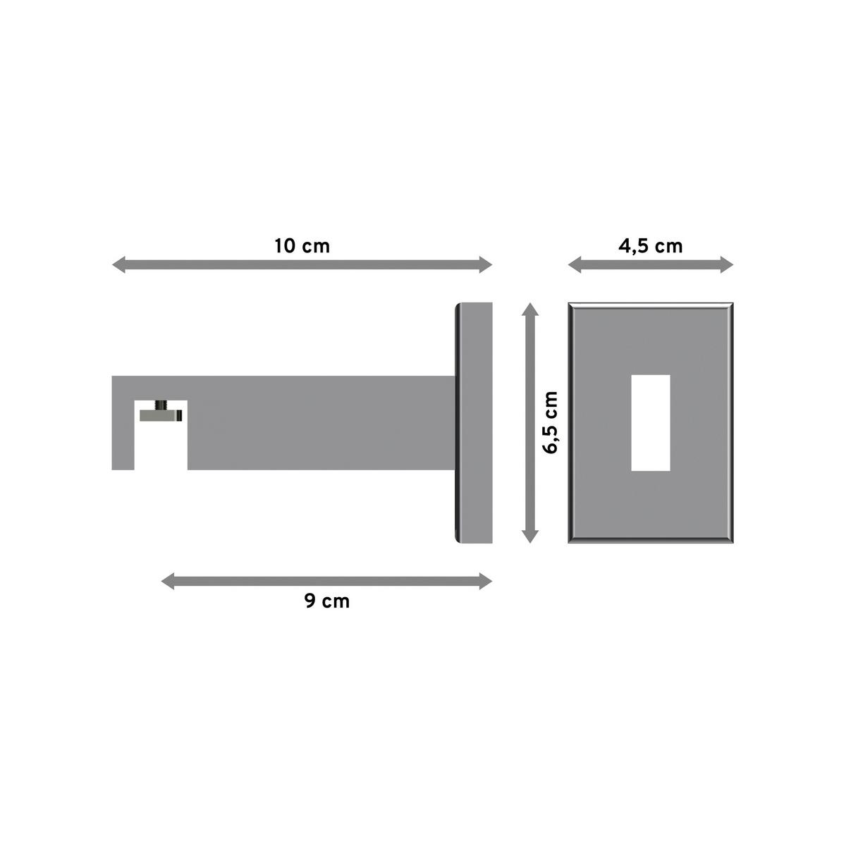TRÄGER FÜR GARDINENSTANGEN INNENLAUF 14x35 mm, Smartline 1-läufig, Chrom - Chromfarben, Metall (10/6.5/4.5cm) - INTERDECO