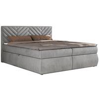 BOXBETT AVERTA 180/200 - Hellgrau Velvet - H3 - Hellgrau, Textil (180/200cm) - MKS