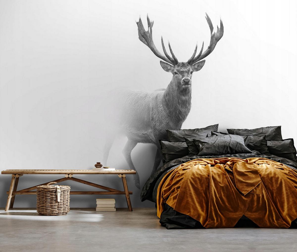 FOTOTAPETE Tiere Hirsch Vliestapete Tapete 300x210 - Multicolor, Papier (300/210cm) - Wallarena