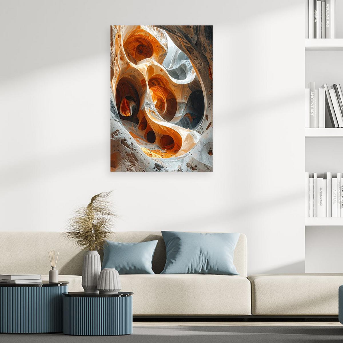 LEINWANDBILD 3D und geometrisch 40x60cm - Orange, Textil (40/60cm) - Feeby