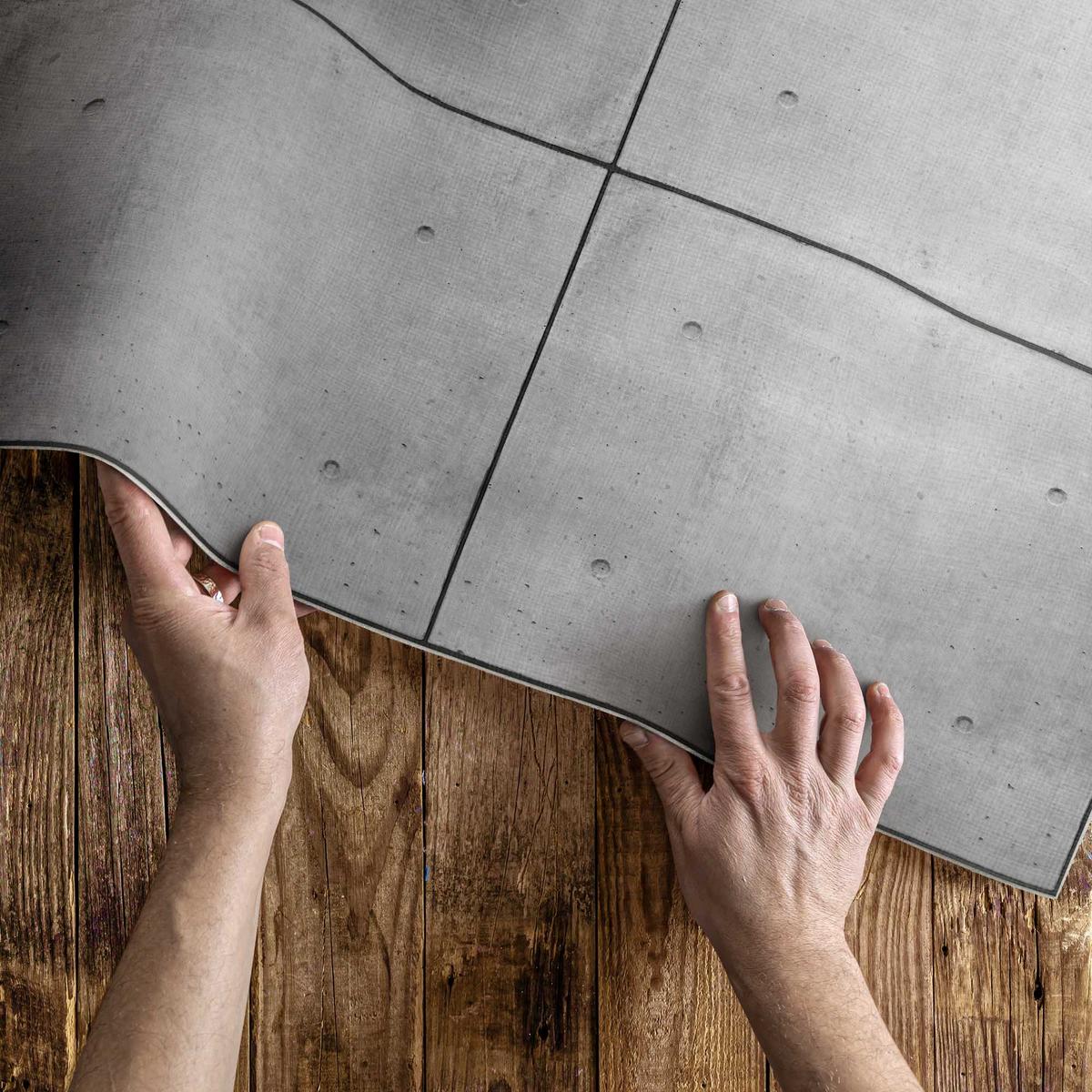TEPPICH 60x90 cm Rohplatten Optik - Schieferfarben, Kunststoff (60/90cm) - Wallfluent