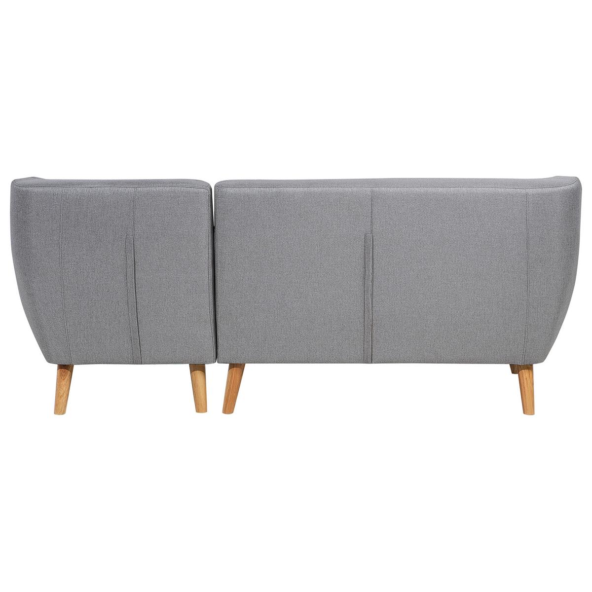 3-SITZER-ECKSOFA Polyester Grau rechtsseitig Motala - Hellgrau, Textil (176/138cm) - Beliani