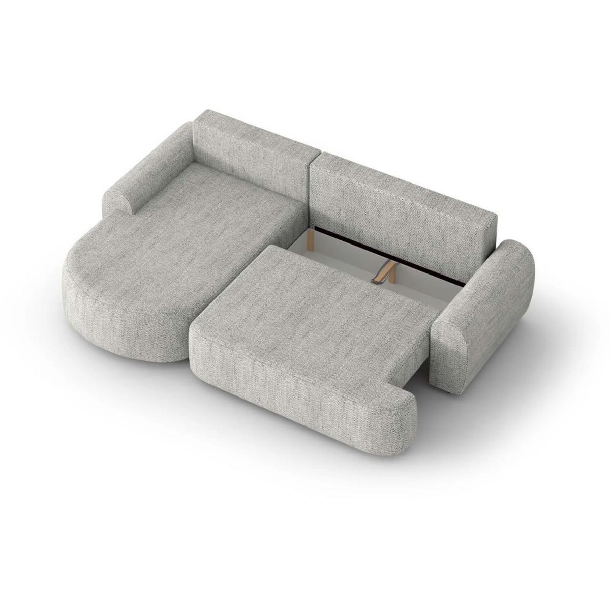 ECKSCHLAFSOFA Olivio L Beige - Beige/Schwarz, Kunststoff/Textil (266/170cm) - Beautysofa