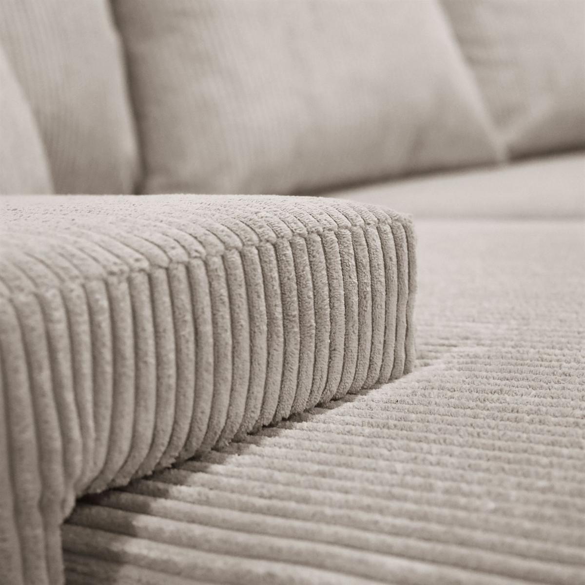 ECKSOFA LAVIO L mit Schlaffunktion und Bettzeugkasten Rechte - Beige, Textil (246/188cm) - Lookway