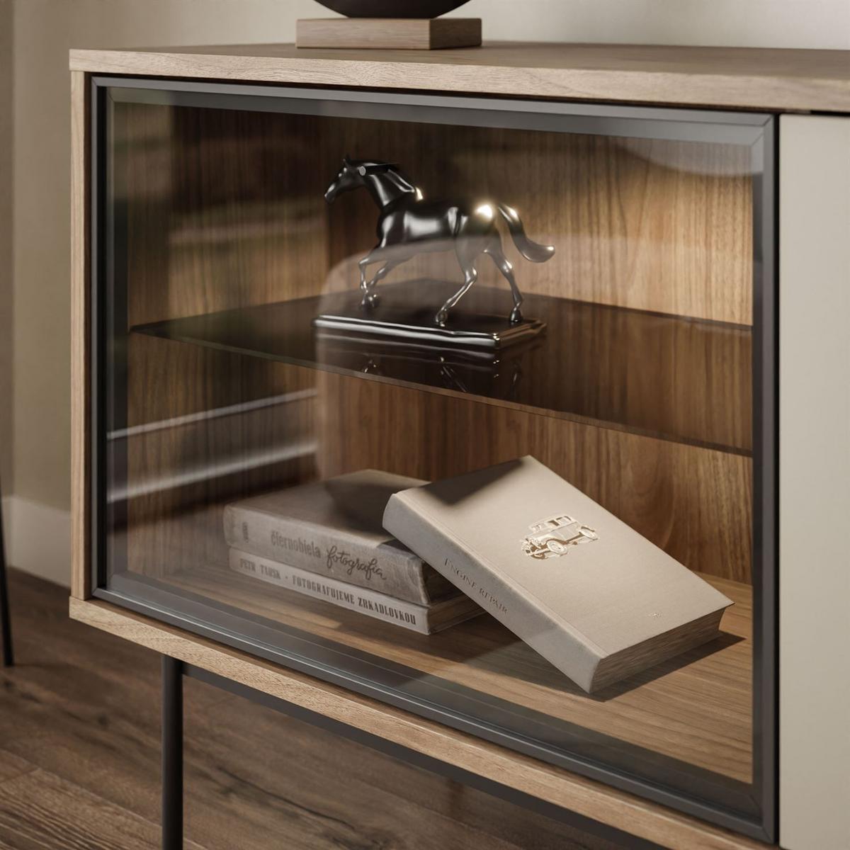 TV-SCHRANK ISA mit LED-Beleuchtung - Eichefarben, Holzwerkstoff (185/63/40cm) - Lookway