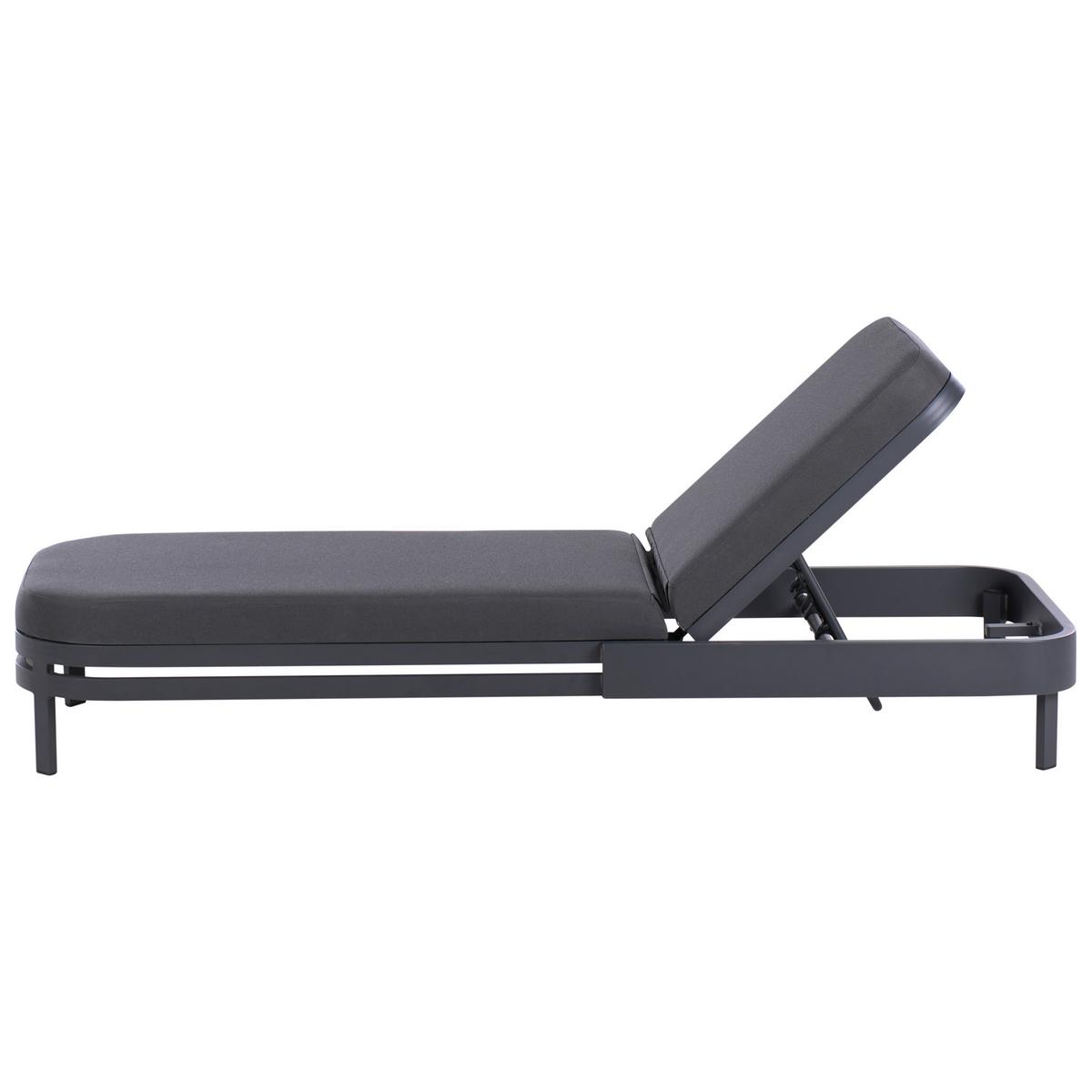 SONNENLIEGE Graphitgrau Nettuno - Graphitfarben, Textil (65/33/194cm)