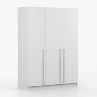 DREHTÜRENSCHRANK ROSA 3D 150/210/55, 3-türig, weiß - Kaschmir/Weiß, Holzwerkstoff (150/210/55cm) - imoebel24