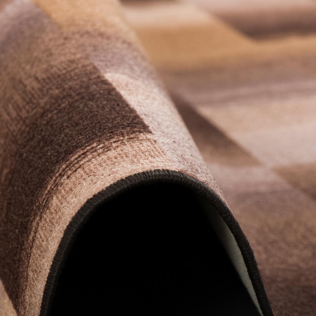 VELOURS LÄUFER TEPPICH MYSTIC KARO - Braun, Textil (80/240cm) - Snapstyle
