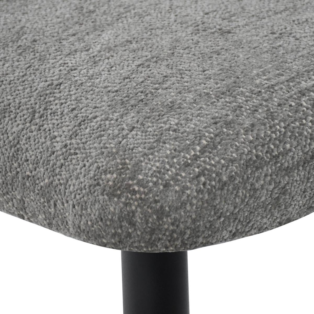 ARMLEHNENSTUHL Velto im Bouclestoff mit Metallbeinen, Hellgrau - Hellgrau/Schwarz, Metall (55/77/51cm) - Beautysofa