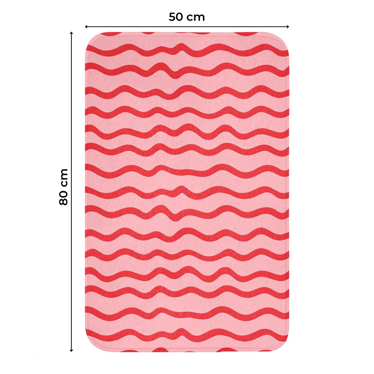 WC-VORLEGER Verspielt - Muster - Rot WC Teppich 50x80 cm - Rosa, Textil (50/1cm) - OnlyWow