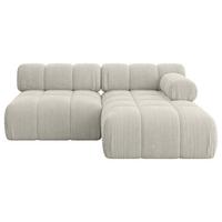 ECKSOFA modulares Sofa Razon-L1 - 190x160x70 cm Creme Cord - Hellgrau/Creme, Holzwerkstoff/Textil (190/160cm) - ALTDECOR