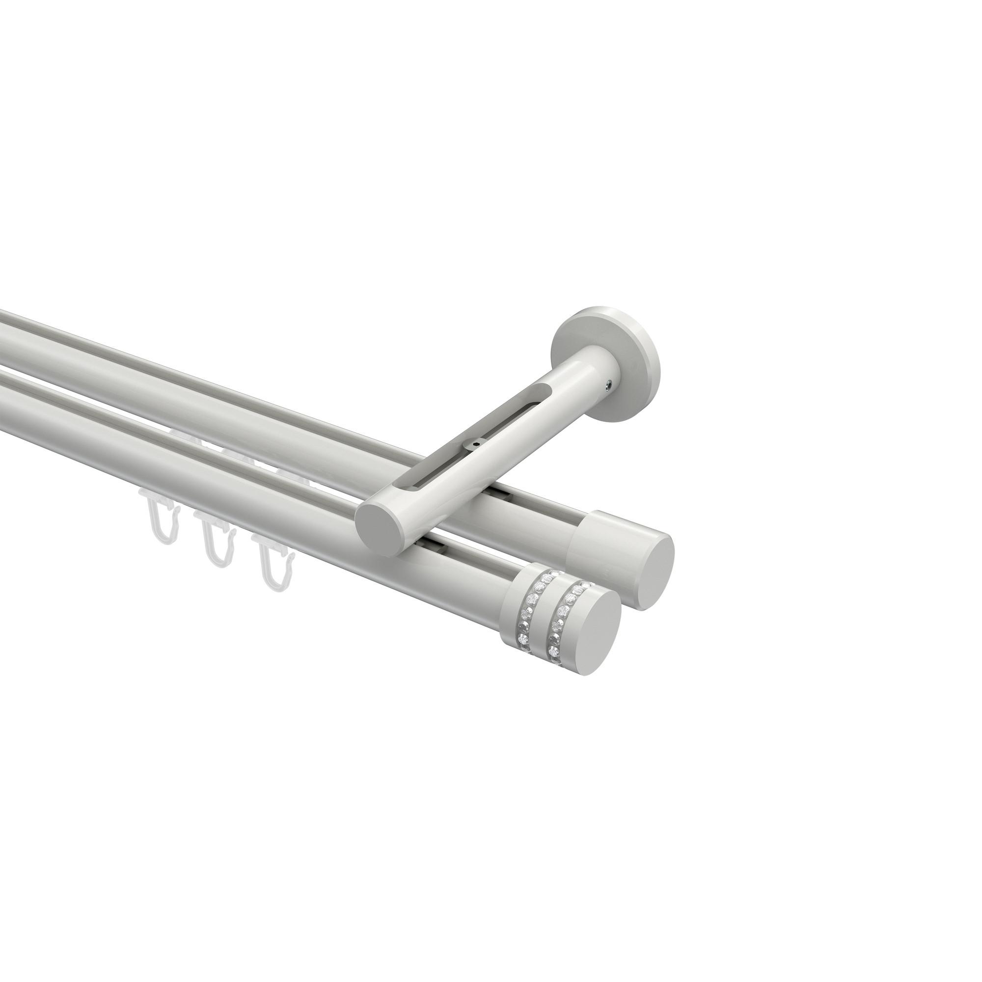 GARDINENSTANGE INNENLAUF Siteno Estana 320 cm (geteilt in 2 x 160 cm), 2-läufig, 20 mm Ø Weiß - Weiß, Metall (320cm) - INTERDECO