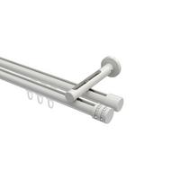 GARDINENSTANGE INNENLAUF Siteno Estana 320 cm (geteilt in 2 x 160 cm), 2-läufig, 20 mm Ø Weiß - Weiß, Metall (320cm) - INTERDECO