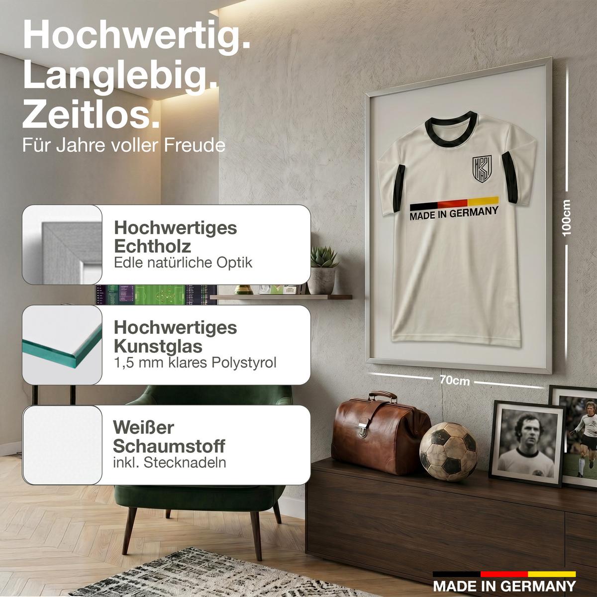 TRIKOTRAHMEN 70/100 mit weißem Hintergrund - Silberfarben, Holz (70/100cm) - K-Möbel