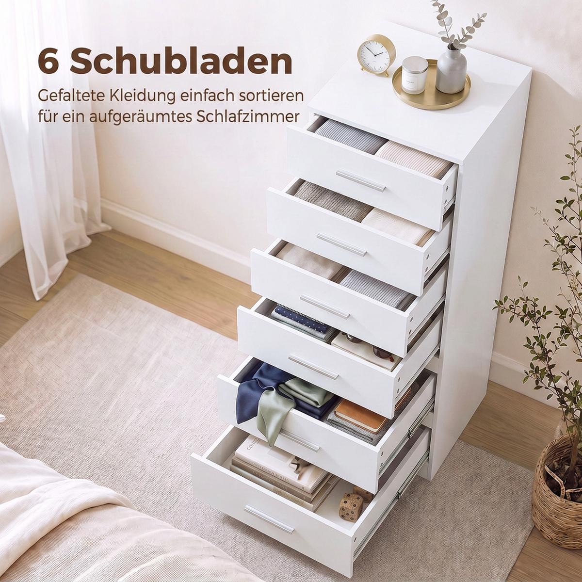 KOMMODE MDF Weiß - Silberfarben/Weiß, Holzwerkstoff/Kunststoff (40/110/40cm) - HOMCOM