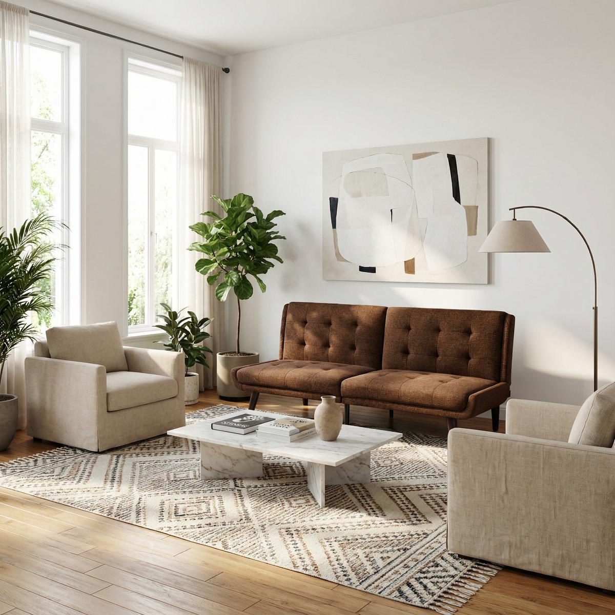 SCHLAFSOFA 157 cm breit mit Bettfunktion - Braun, Textil (157/70/51cm) - Urban Meuble
