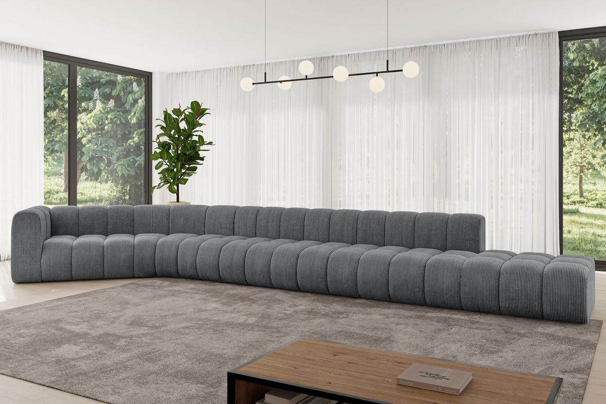 ECKSOFA modulares Sofa Tilmo-L3 - 581x194x70 cm Dunkelgrau - Dunkelgrau, Holzwerkstoff/Textil (581/194cm) - ALTDECOR