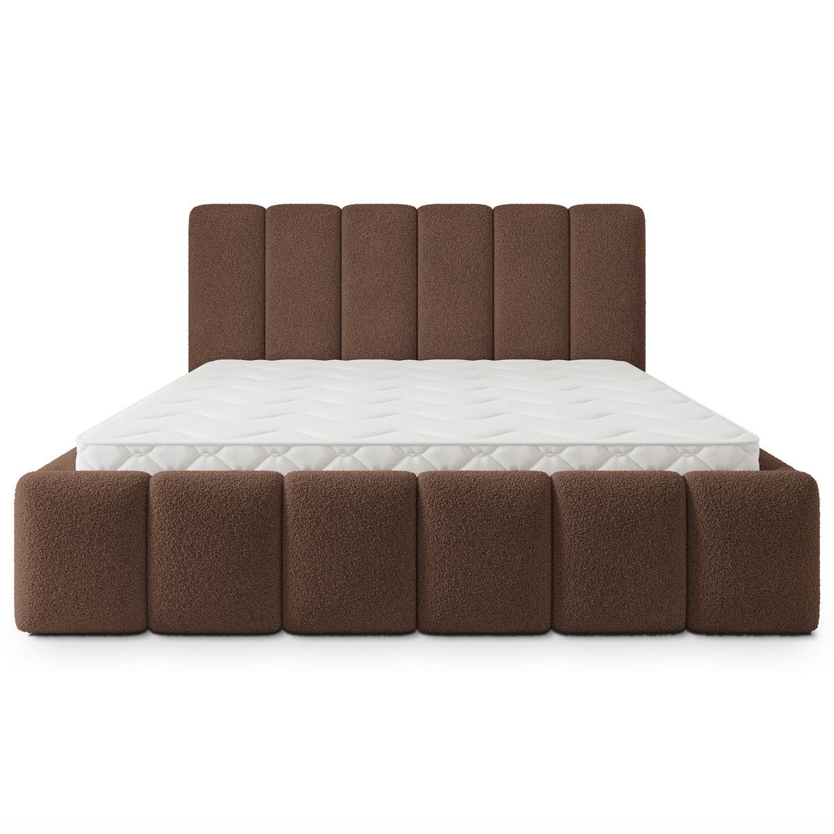 POLSTERBETT ATTORA Q 140x200 cm mit Bettkästen - Braun - Braun, Holz (140/200cm) - MASSENO