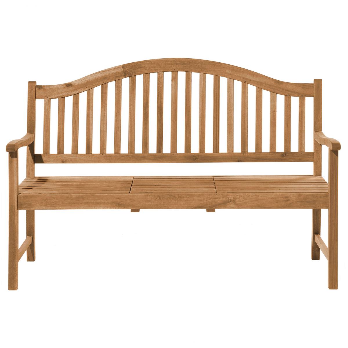 GARTENBANK Akazienholz hellbraun aufklappbarer Abstelltisch 150 cm Hilo - Hellbraun, Holz (150/102/54cm) - Beliani