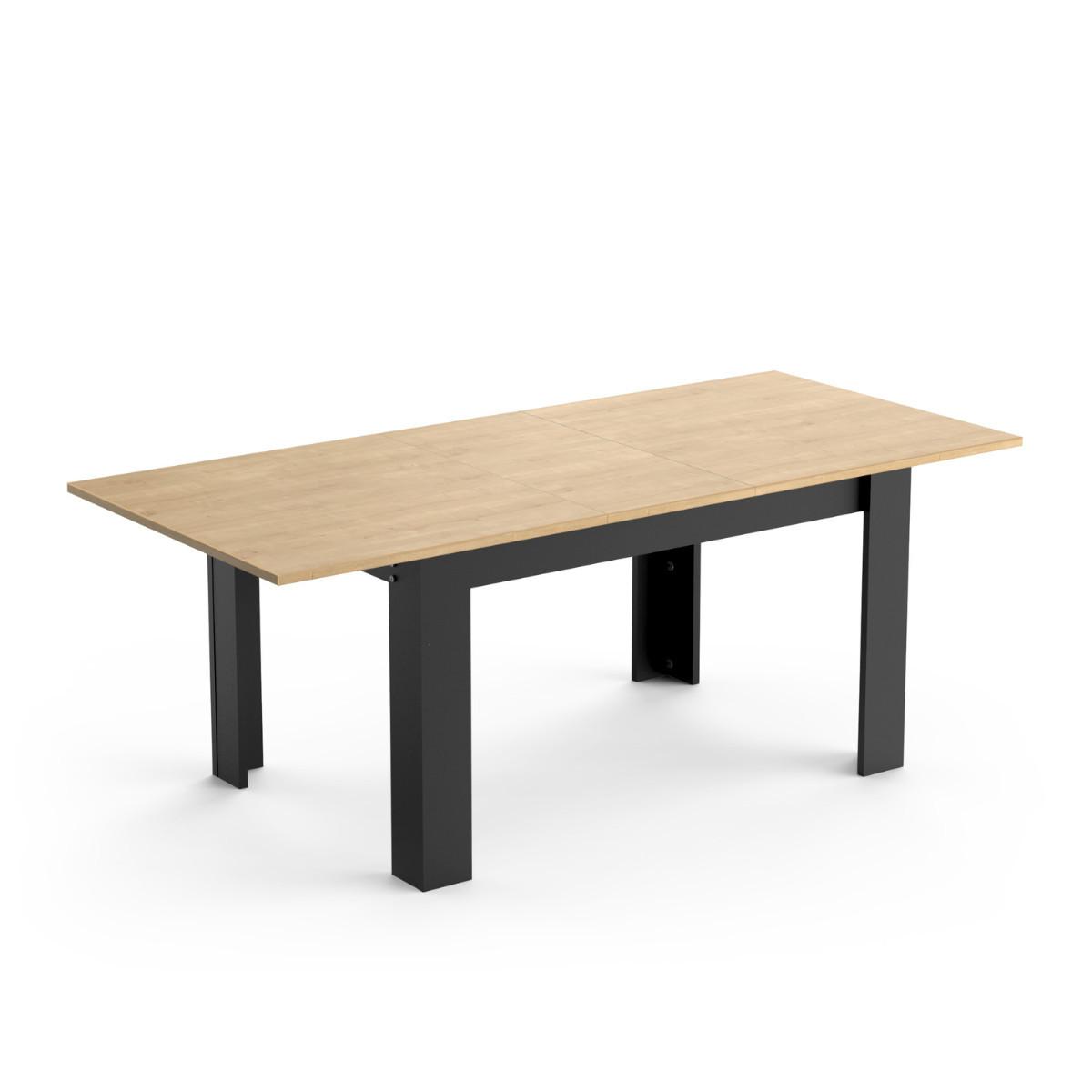 TISCH von 160 bis 200 cm in hamilton-eiche dekor und mattem schwarz - craft 160/90/77 cm - Eschefarben, Holzwerkstoff (23.8/90/77cm) - Calicosy