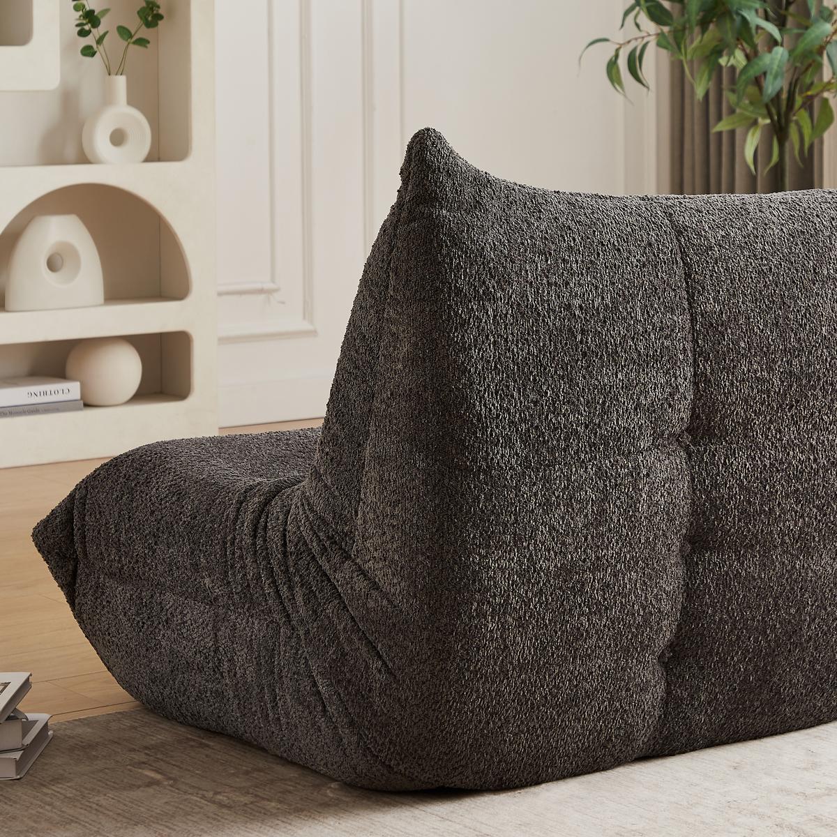 SITZSACK Ergonomischer aus Chenille & Memory-Schaum, Montagefrei - Grau, Textil (94/71/101cm) - Urban Meuble
