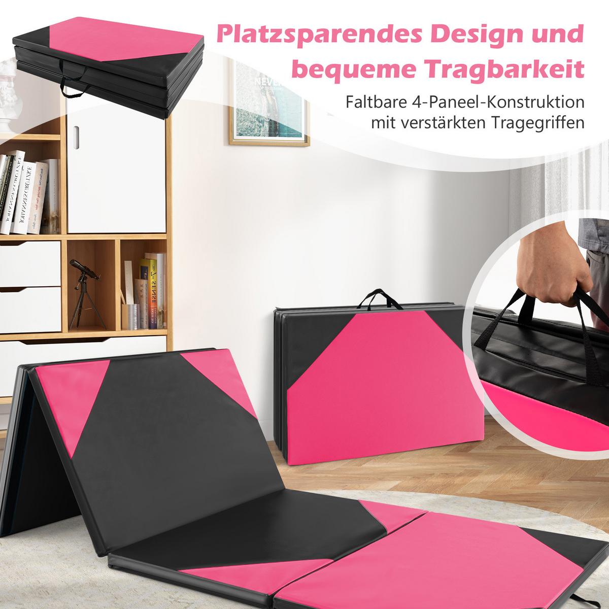 GYMNASTIKMATTE Rosenrot - Pink, Leder (300/117cm) - COSTWAY