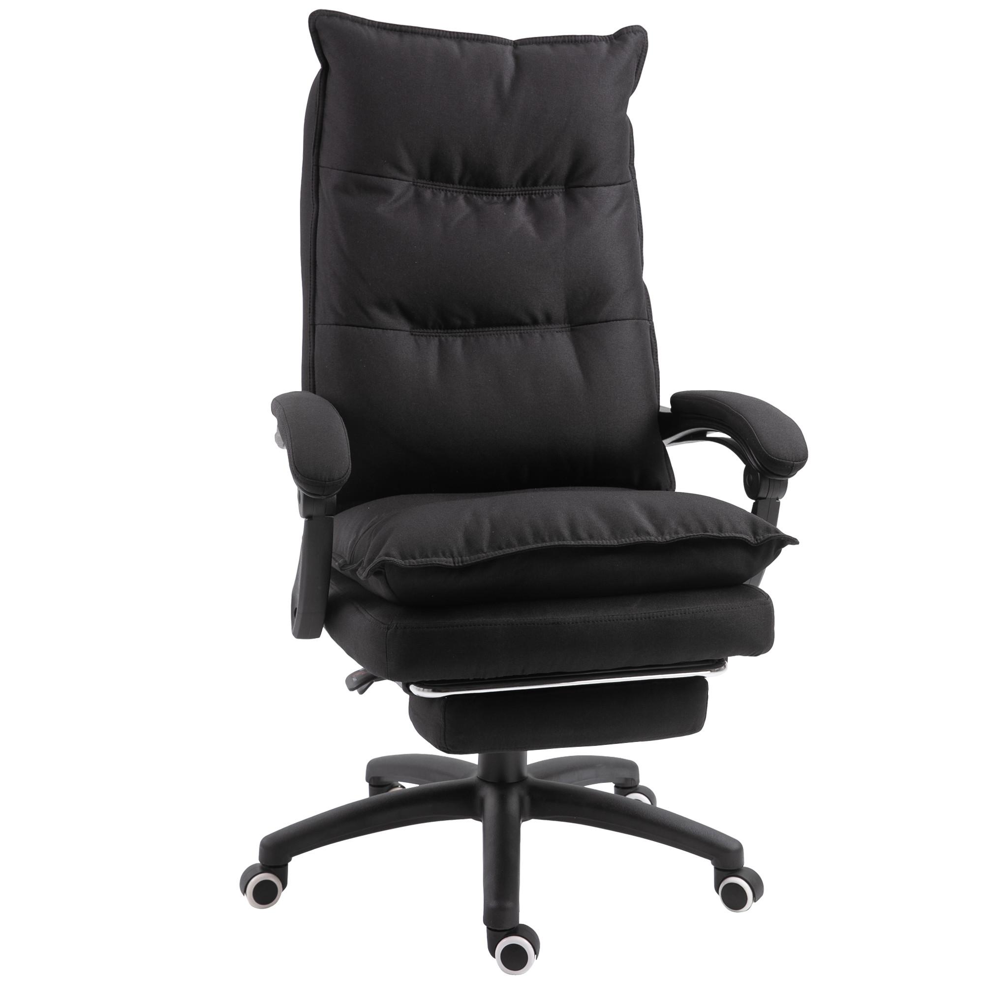 BÜROSTUHL mit Massagefunktion, Ergonomischer Schreibtischstuhl, Schwarz - Schwarz, Kunststoff (62/130/70cm) - Vinsetto