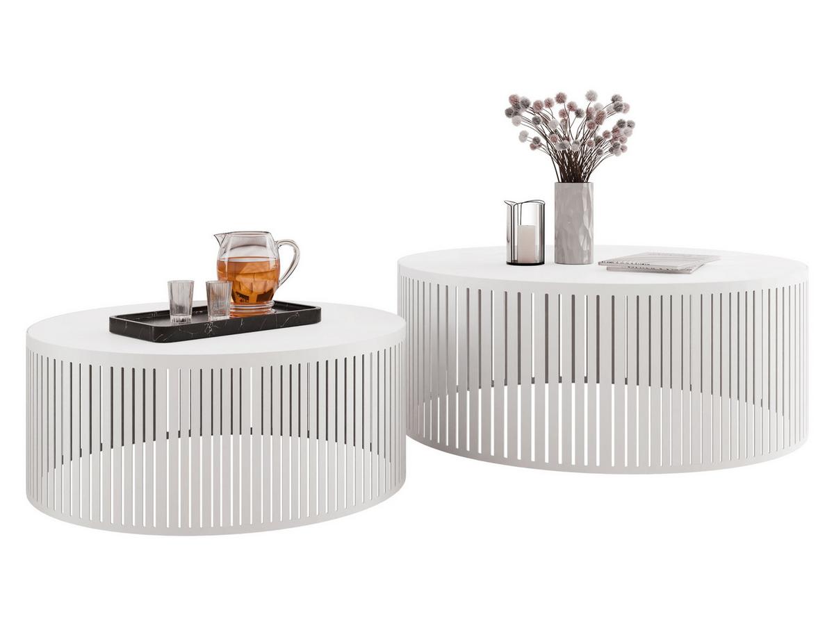 COUCHTISCH-SET Velede - Weiß, Holzwerkstoff/Metall (75/75/30cm) - MIRJAN24