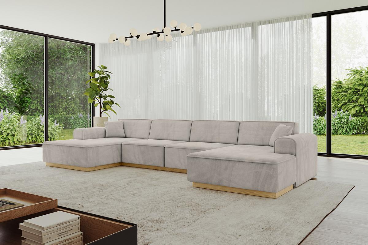 WOHNLANDSCHAFT IREA-U2-v2 - 388x171x83 cm Hellbraun - Hellbraun, Holzwerkstoff/Textil (388/83/171cm) - ALTDECOR