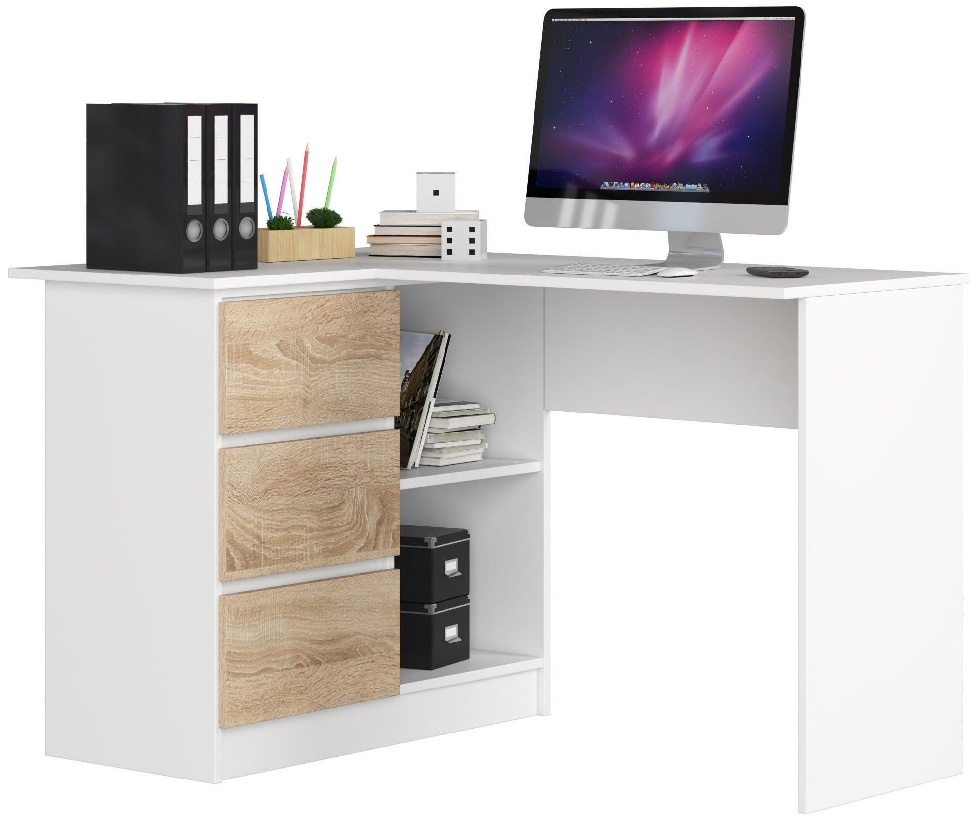 SCHREIBTISCH Weiß, Eiche Sonoma 77/124/85 - Weiß, Holzwerkstoff (160/70/77cm) - RAUMHIRSCH FURNITURE