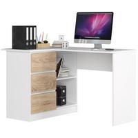 SCHREIBTISCH Weiß, Eiche Sonoma 77/124/85 - Weiß, Holzwerkstoff (160/70/77cm) - RAUMHIRSCH FURNITURE