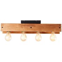 DECKENLEUCHTE Calandra 99450/76 - Schwarz, Holz (13.5/60/11.7cm) - Brilliant